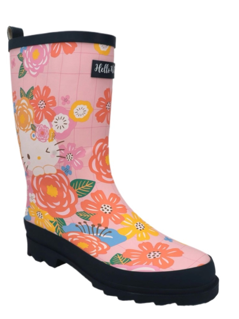 Hello Kitty Floral Pink Rain Boots 10 - Picture 2 of 5